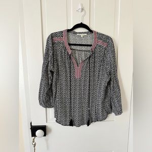 Daniel Rainn boho 3/4 sleeve tunic blouse